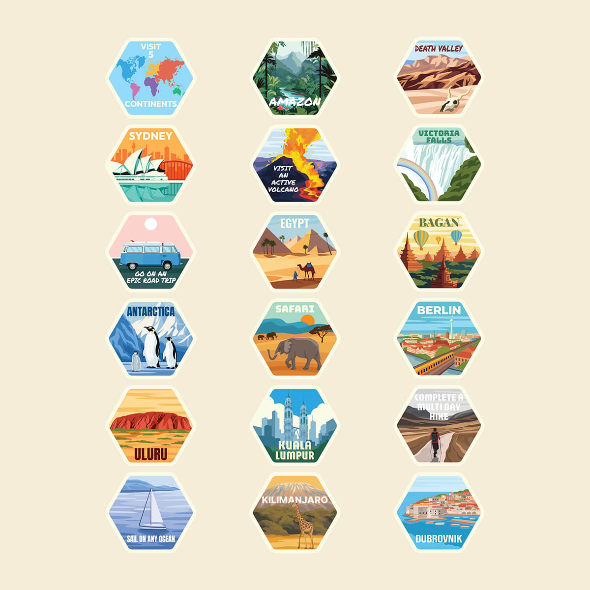 Adventure Bottle World Expansion Stickers – Awesome Maps