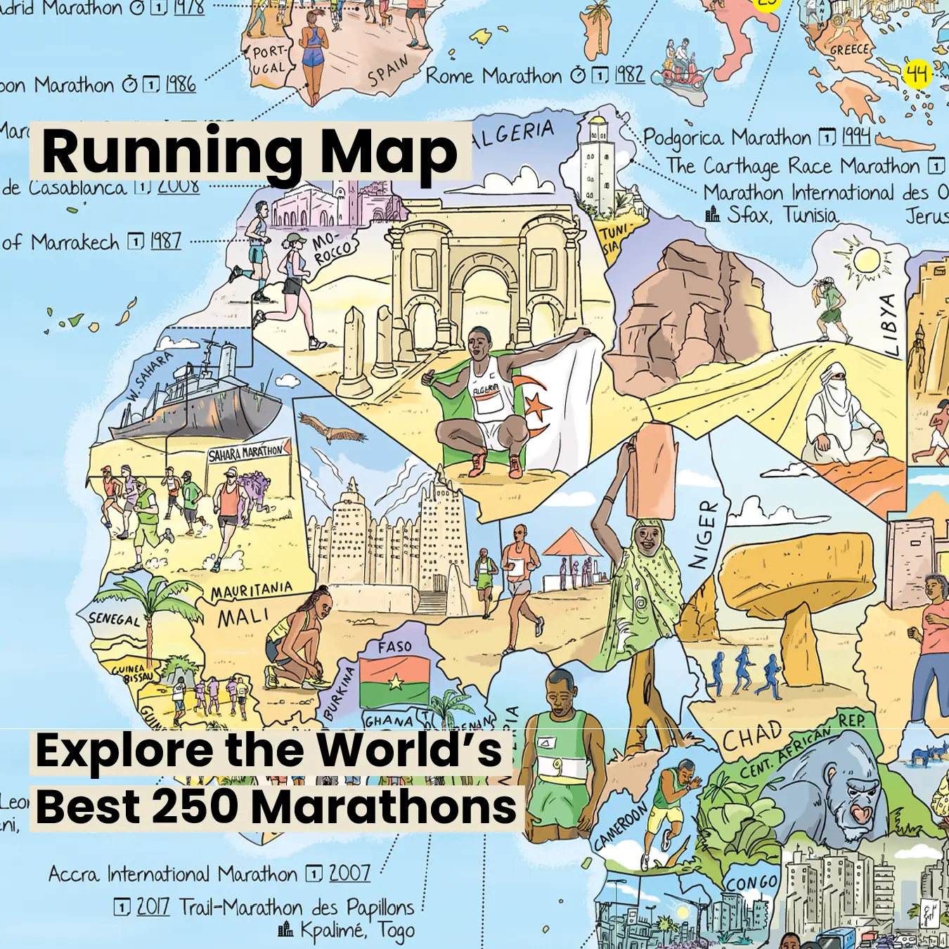 Walkathon Map The Marathon Running Map | Awesome Maps