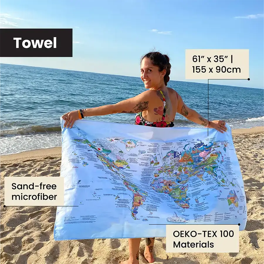 Sublimated Heavyweight Microfiber Beach Towel