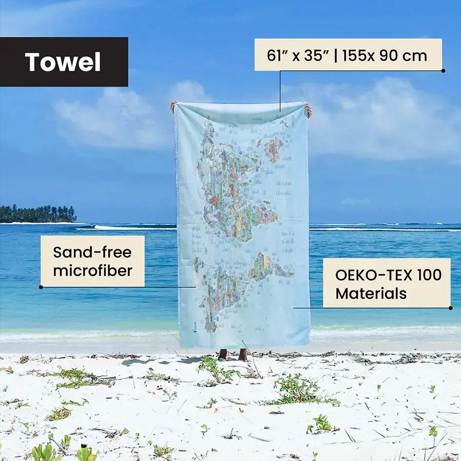 Awesome Maps Fishing Map, Towel