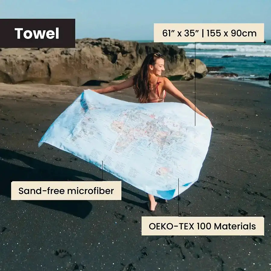Hiking Map Towel & Washbag