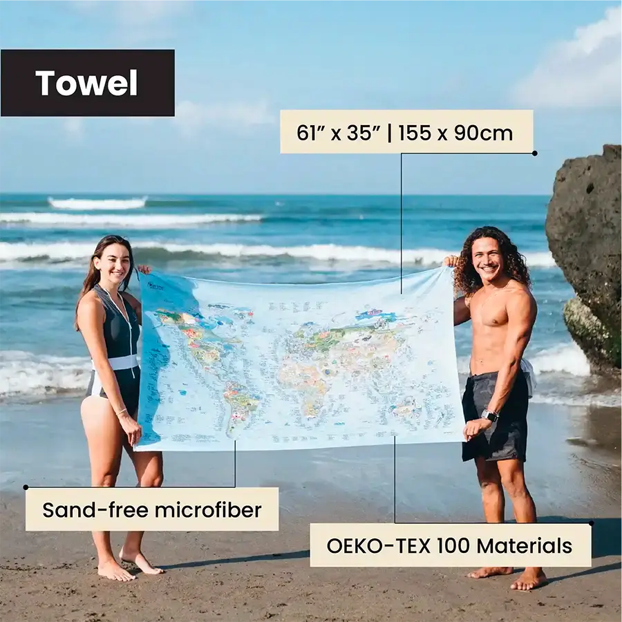 Surftrip Map Towel & Washbag