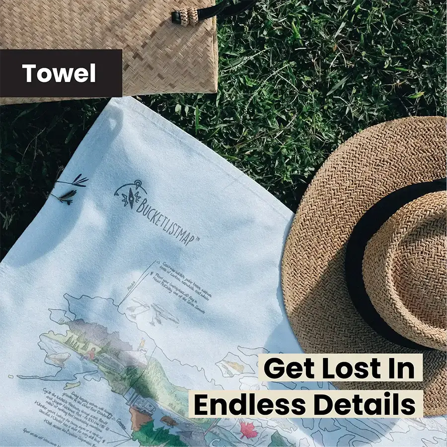 Bucketlist Map Towel & Washbag