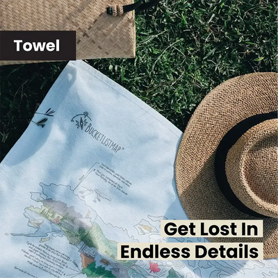 Bucketlist Map Towel & Washbag