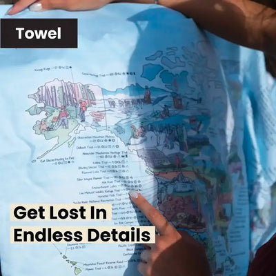 Hiking Map Towel & Washbag