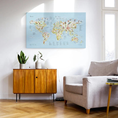 Golf Map canvas displayed in an apartment