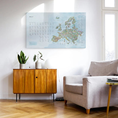 Road Trip Map canvas displayed in an apartment