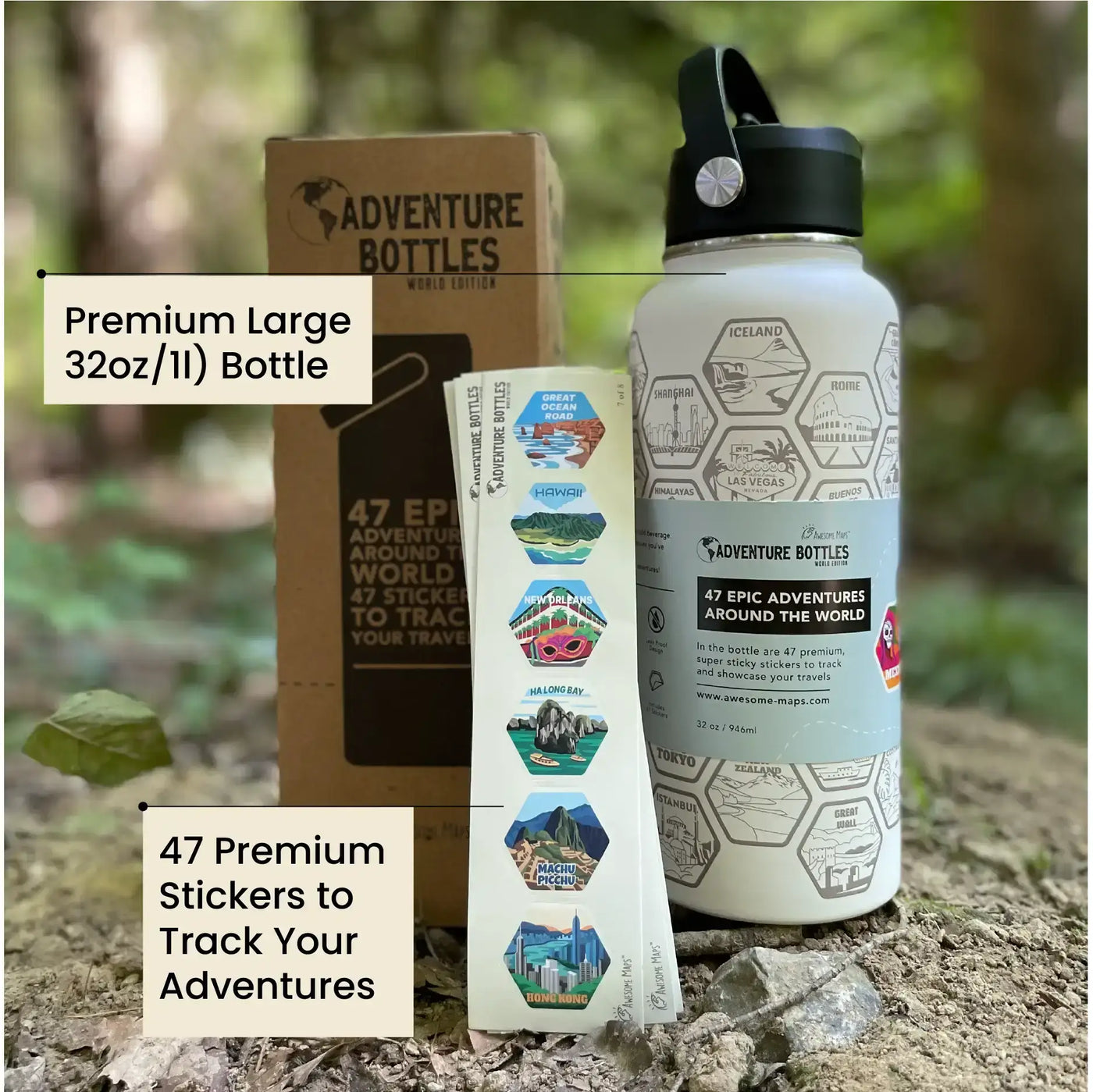 Bucketlist Map Towel & Bottle Bundle