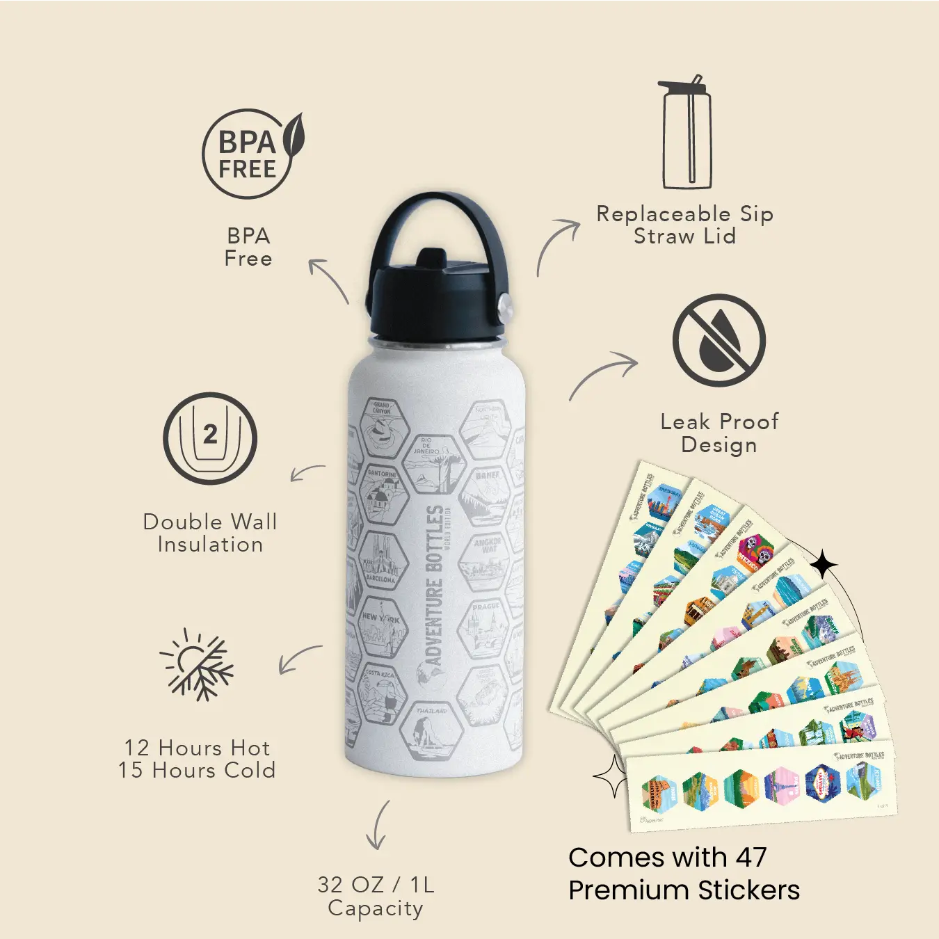 Adventure Bottle + Stickers