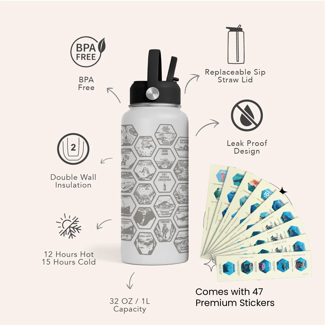 Dive Adventure Bottle + Stickers