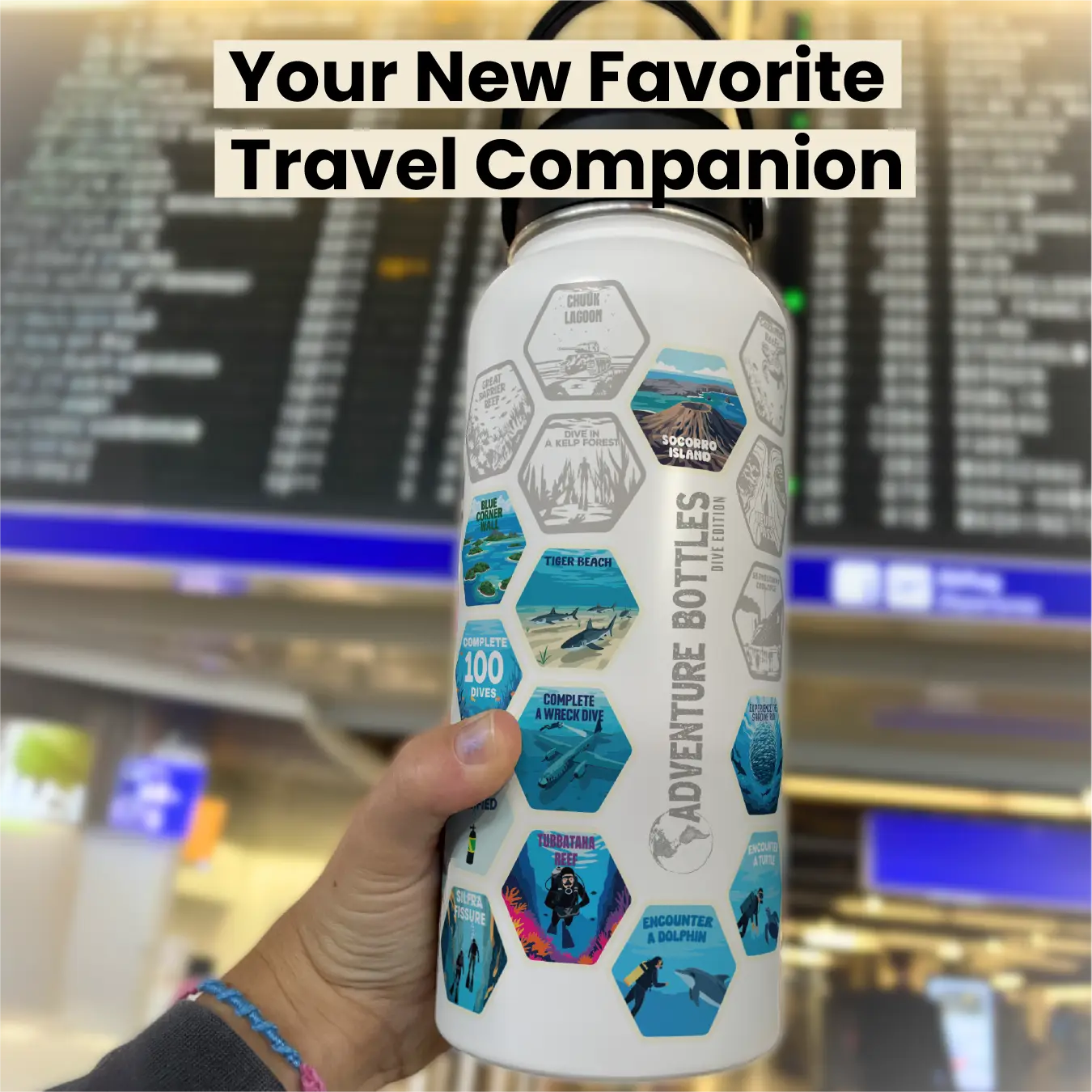 Dive Adventure Bottle + 47 Stickers