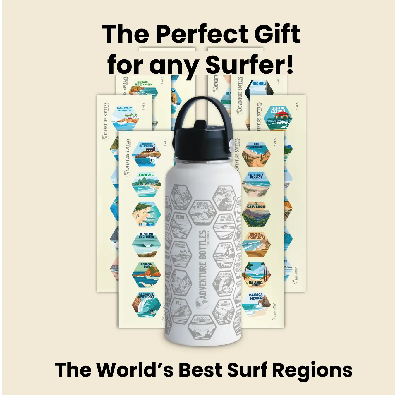 Surf Adventure Bottle + Stickers