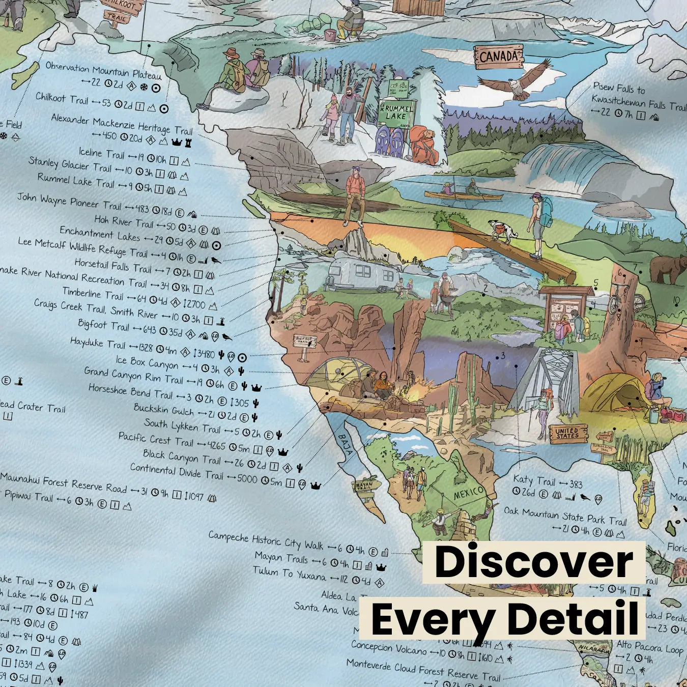 Hiking Guide Map Hiking Map - The World's Best Trails and Spots | Awesome Maps