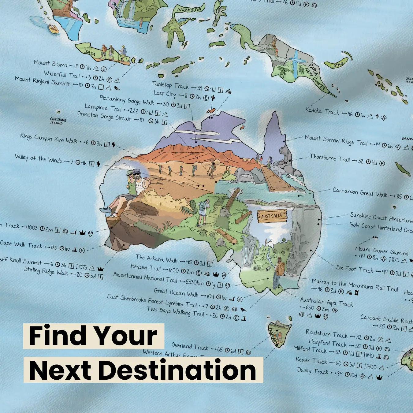 Hiking Guide Map Hiking Map - The World's Best Trails and Spots | Awesome Maps
