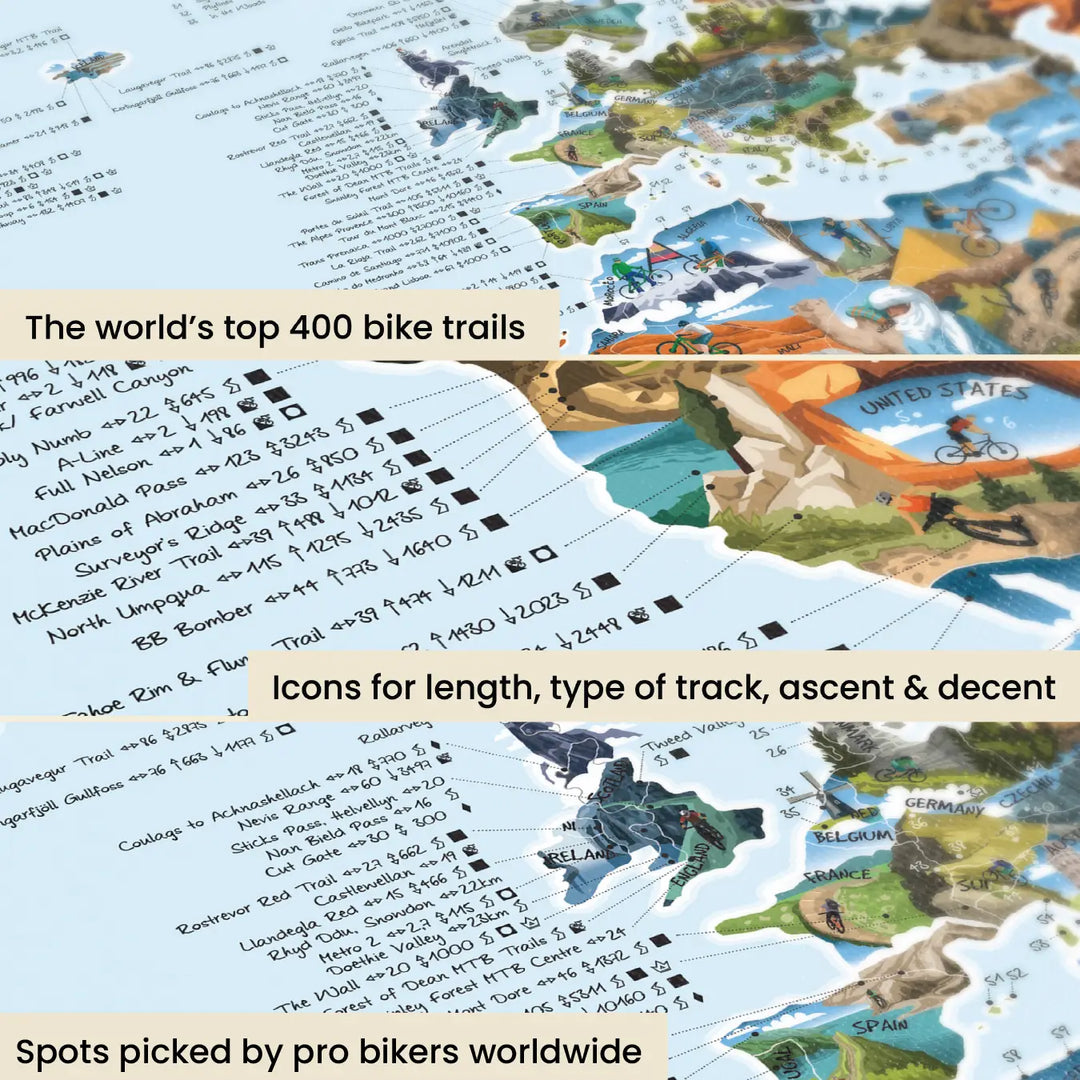 mountainbike karte online Mountain Bike Map - Best MTB Trails - Poster
