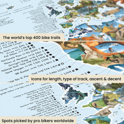 Mountain Bike Map - Best MTB Trails - Poster