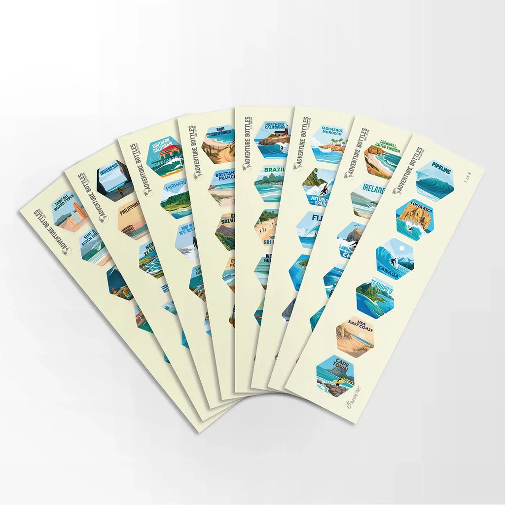 Surf Adventure Bottle Sticker Set Standard