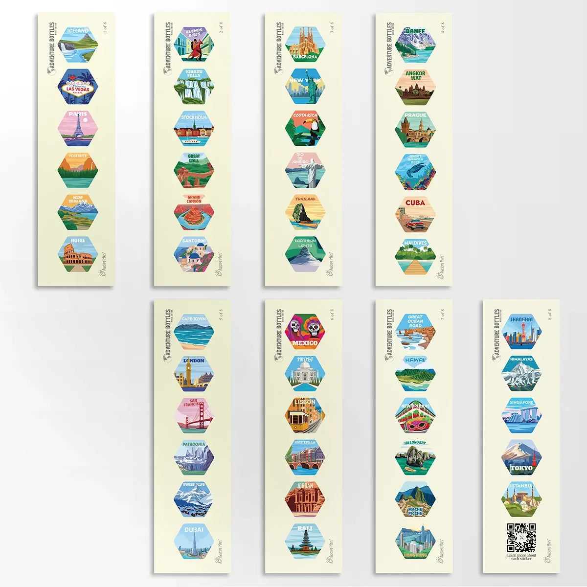 World Adventure Bottle Sticker Set Standard