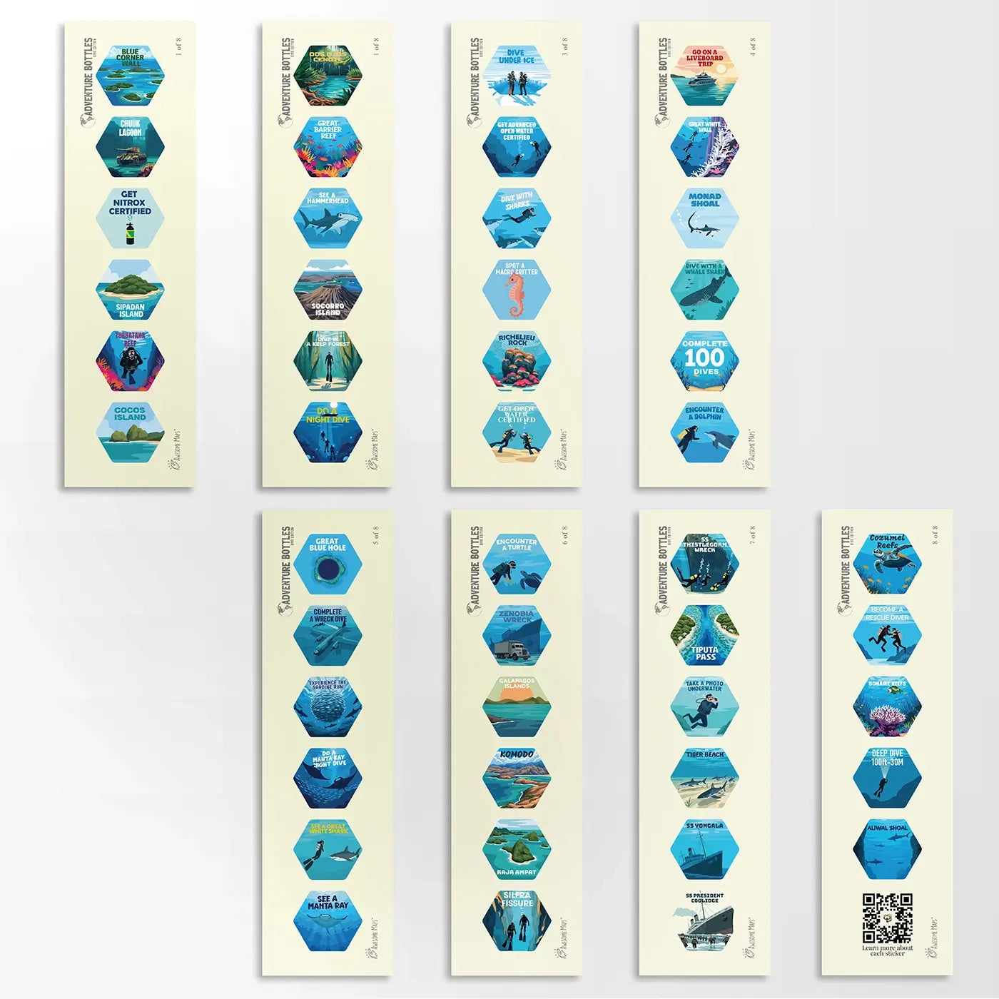 Dive Adventure Bottle Sticker Set Standard