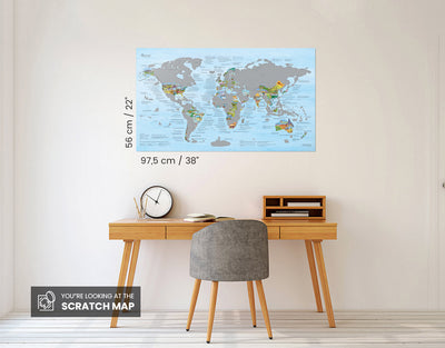 image of wall art scratch world map