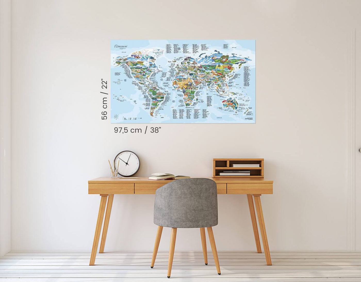 image of paragliding map wall poster